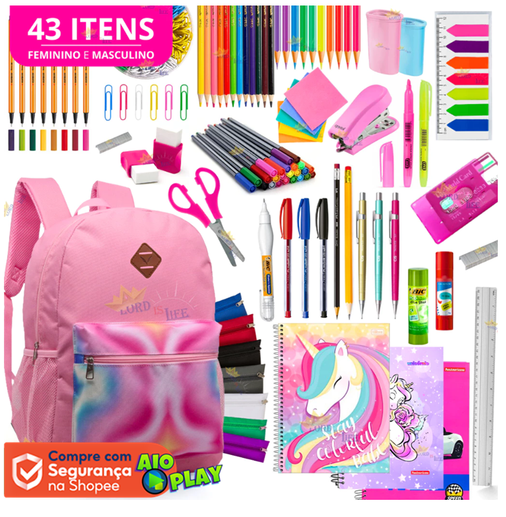 kit escolar pink